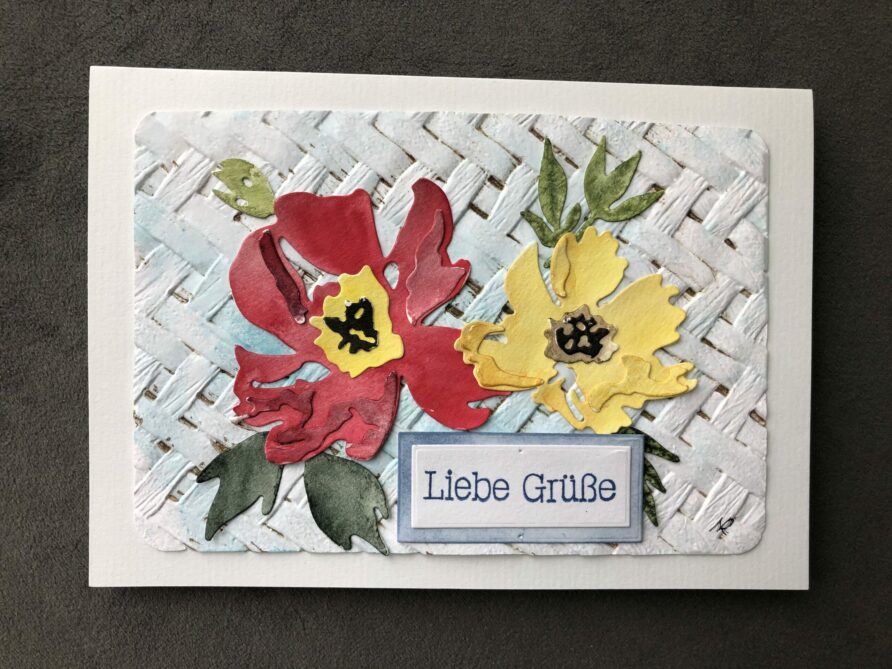 Liebe Grüße Blumenkorb